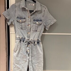 Voguish Denim Button-Up Dress